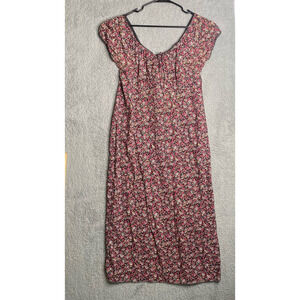 Vintage Bentley cap sleeve lace floral prairie maxi dress bow feminine pink L